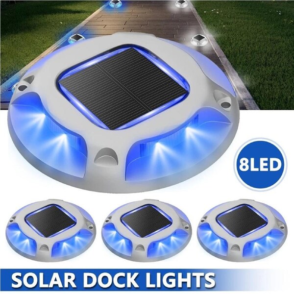 4x Solar Driveway Lights Deck Pathway Lights Solar Dock LED Light Safety Light
