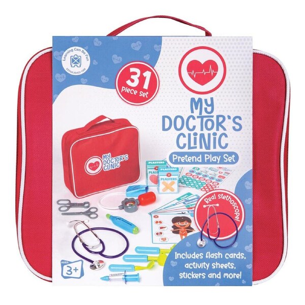 Learning Can Be Fun My First Medical Set Kids Pretend Play Toy Red