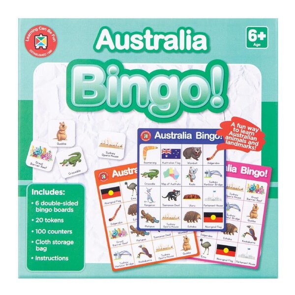 Learning Can Be Fun Australia Bingo Educational Childrens Toy 6y+