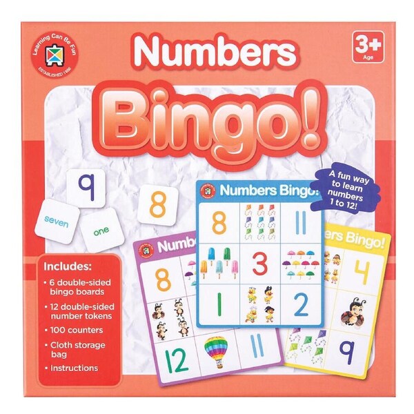 Learning Can Be Fun Numbers Bingo Educational Childrens Toy 3y+