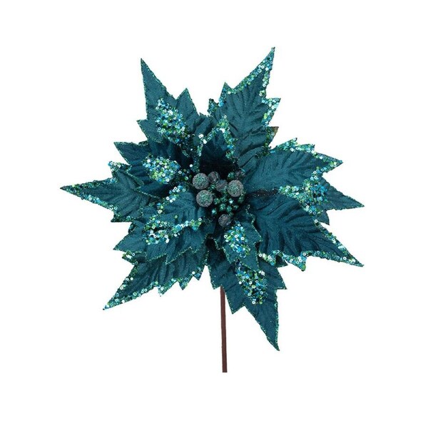 Azure Poinsettia Stem 27cm