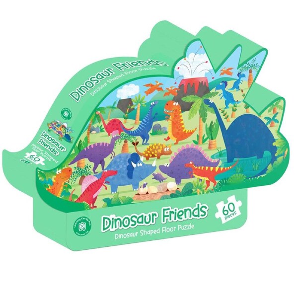 60pc Learning Can Be Fun Kids Floor Puzzle Set Dinosaur Friends