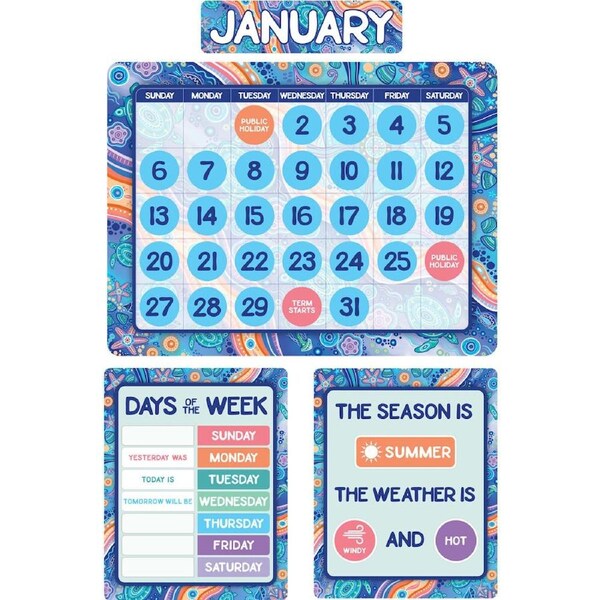 93pc Learning Can Be Fun Calendar Bulletin Board Set Ocean Country