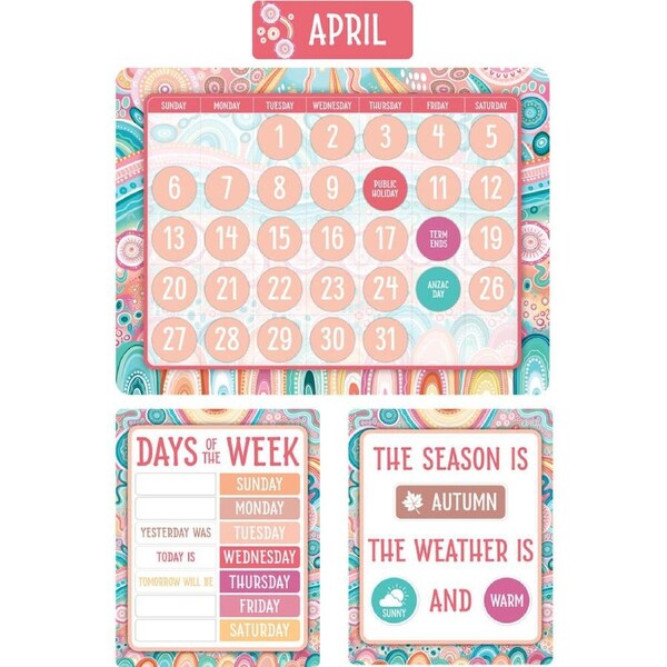 93pc Learning Can Be Fun Calendar Bulletin Board Set Sacred Country