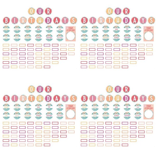 4x 73pc Learning Can Be Fun Birthday Bulletin Board Set Sacred Country
