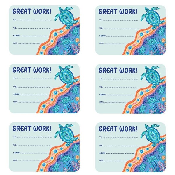 6x 30pc Learning Can Be Fun Ocean Country Great Work Certificates A5