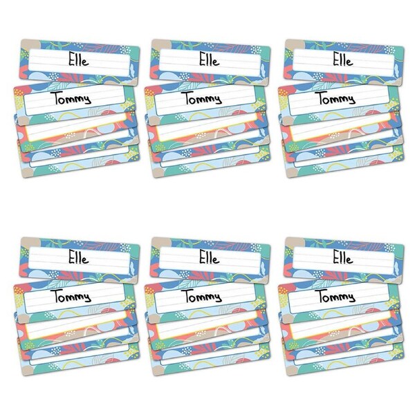 6x 30pc Learning Can Be Fun Growing Minds Adhesive Name Plates 24x8cm