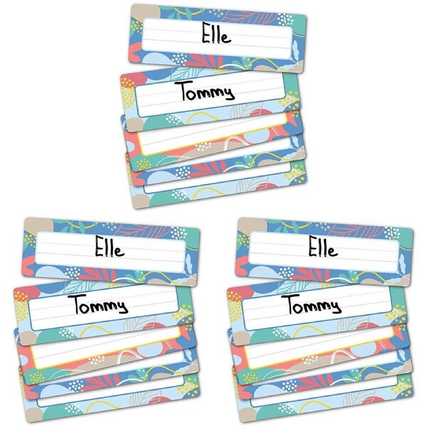 3x 30pc Learning Can Be Fun Growing Minds Adhesive Name Plates 24x8cm