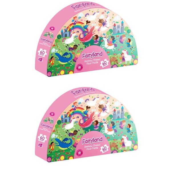 2x 60pc Learning Can Be Fun Kids Floor Puzzle Set Fairyland: Rainbow
