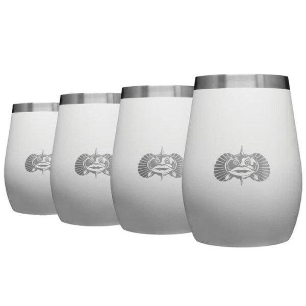Toadfish Non-Tipping 10Oz Wine Tumbler - White 4 Pk