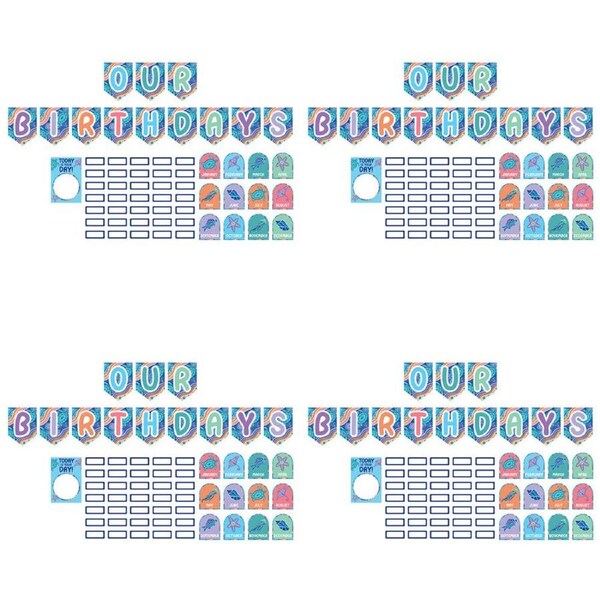 4x 73pc Learning Can Be Fun Birthday Bulletin Board Set Ocean Country
