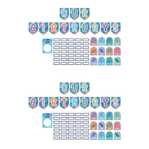 2x 73pc Learning Can Be Fun Birthday Bulletin Board Set Ocean Country