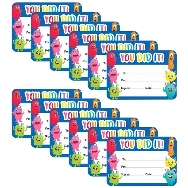 12x 30pc Learning Can Be Fun Giggle & Grow You Did It Certificates A5
