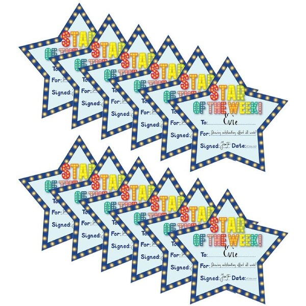 12x 30pc Learning Can Be Fun Giggle & Grow Star of the Week Certificates 17x16cm