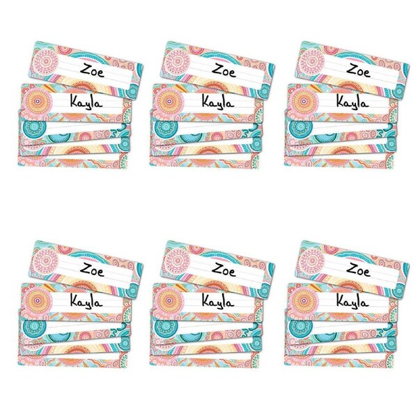 6x 30pc Learning Can Be Fun Sacred Country Adhesive Name Plates 24x8cm