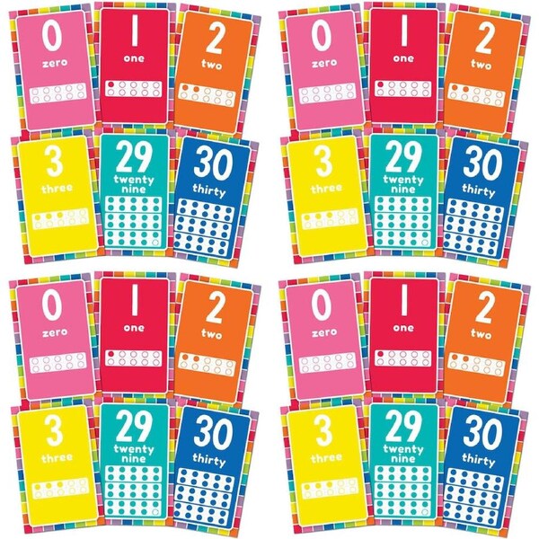 4PK Learning Can Be Fun Giggle & Grow Number Cards Bulletin Board Set 14x22cm