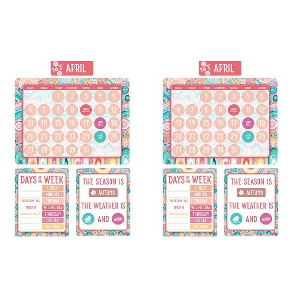 2x 93pc Learning Can Be Fun Calendar Bulletin Board Set Sacred Country
