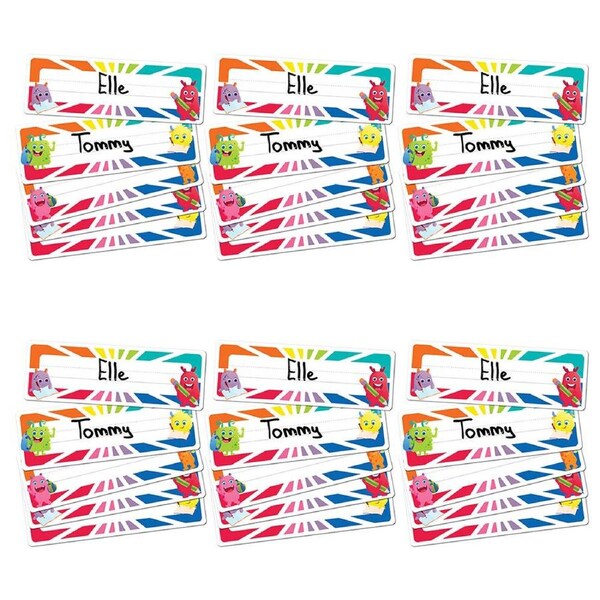 6x 30pc Learning Can Be Fun Giggle & Grow Adhesive Name Plates 24x8cm