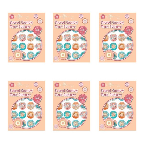 6x 160pc Learning Can Be Fun Sacred Country Merit Sticker Book 29mm