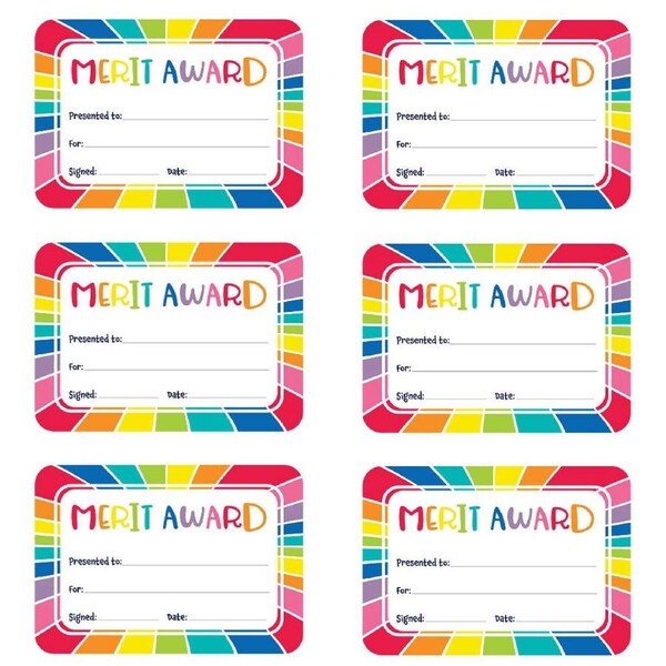 6x 30pc Learning Can Be Fun Giggle & Grow Merit Award Certificates A5