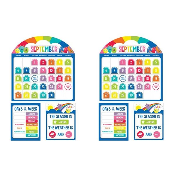 2x 93pc Learning Can Be Fun Calendar Bulletin Board Set Giggle & Grow