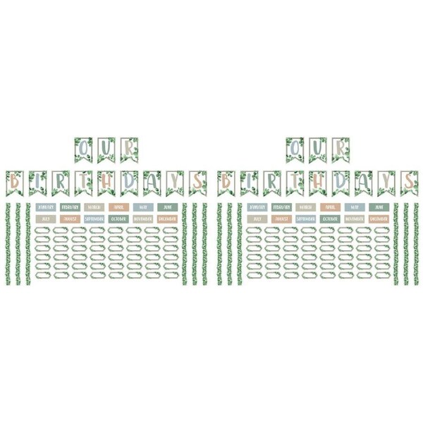 2x 78pc Learning Can Be Fun Eucalyptus Essentials Birthday Bulletin Board Set