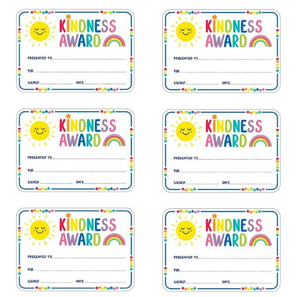 6x 30pc Learning Can Be Fun Giggle & Grow Kindness Award Certificates A5