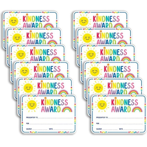12x 30pc Learning Can Be Fun Giggle & Grow Kindness Award Certificates A5