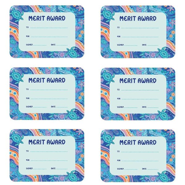 6x 30pc Learning Can Be Fun Ocean Country Merit Award Certificates A5