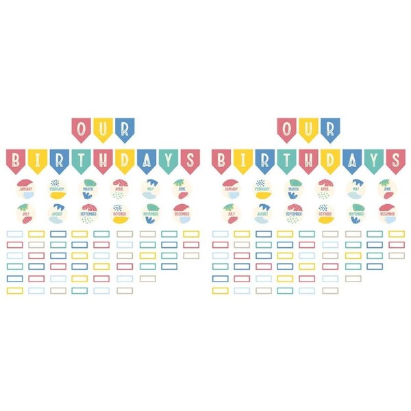 2x 72pc Learning Can Be Fun Birthday Bulletin Board Set Growing Minds