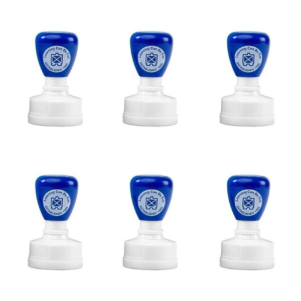 6PK Learning Can Be Fun Roar-Some Teacher Self-Inking Merit Stamp Blue