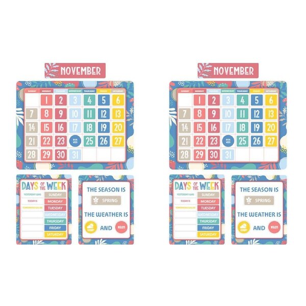 2x 93pc Learning Can Be Fun Calendar Bulletin Board Set Growing Minds