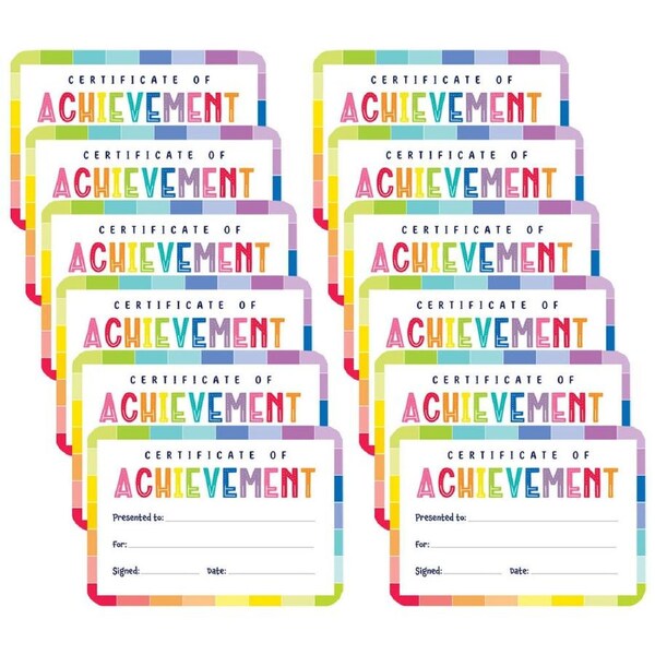 12x 30pc Learning Can Be Fun Giggle & Grow Achievement Certificates A5