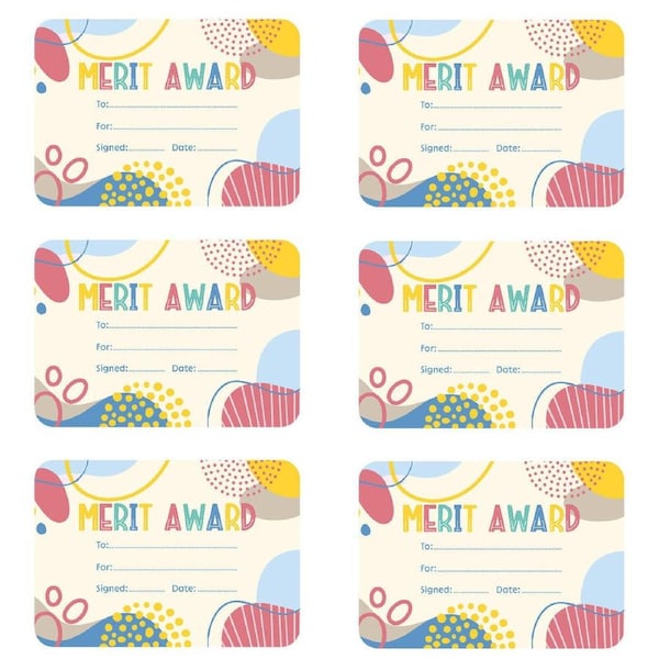 6x 30pc Learning Can Be Fun Growing Minds Merit Award Certificates A5