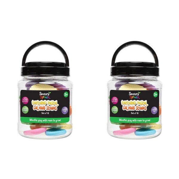 2x 18pc Sensory Sprouts Textured Pastel Calming Stones Set Kids Toy Multi