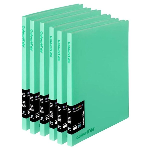 ColourHide Display Book Insert Cover Fixed 20 Sheets Biscay Geen Pack 6