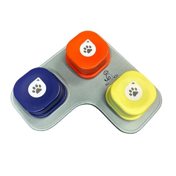 Dog Communication Button Fabric Mat, Set of 3