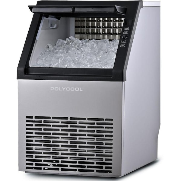 POLYCOOL Commercial Ice Maker Machine, up to 45kg/24hr, Timer & Self Cleaning Programs