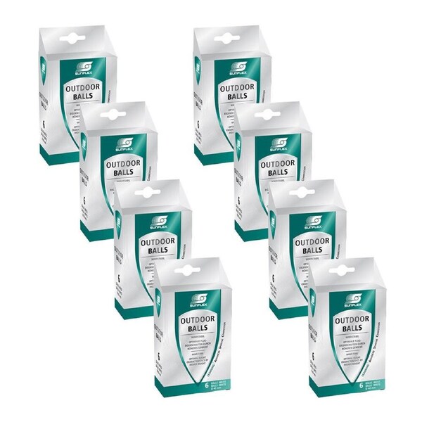 8x 6PK Sunflex Outdoor Table Tennis Balls PU Foam Noiseless Play Gentle Bounce