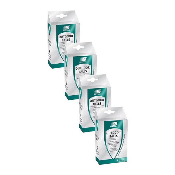 4x 6PK Sunflex Outdoor Table Tennis Balls PU Foam Noiseless Play Gentle Bounce