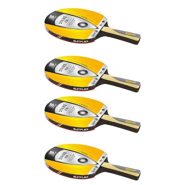 4PK Sunflex Strike C35 Table Tennis Bat/Paddle Balanced Feel 2mm Sponge Pips In