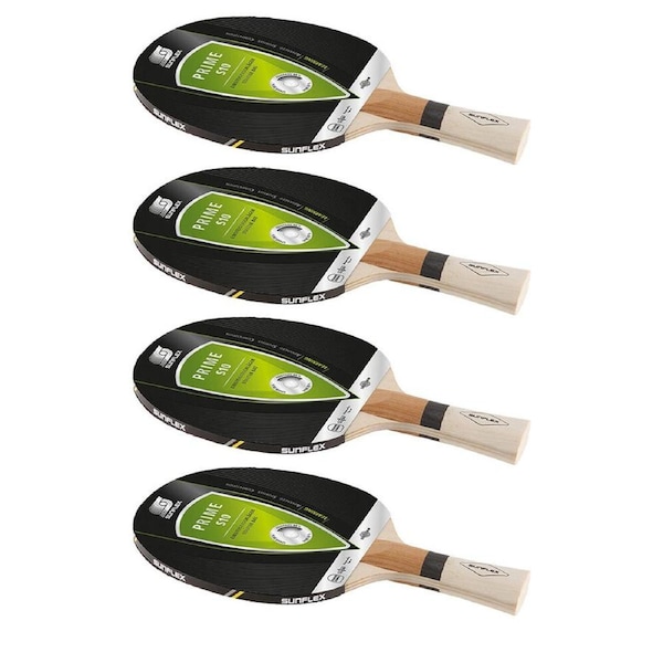 4PK Sunflex Prime S10 Model Table Tennis Paddle for Starters No Sponge Pips Out