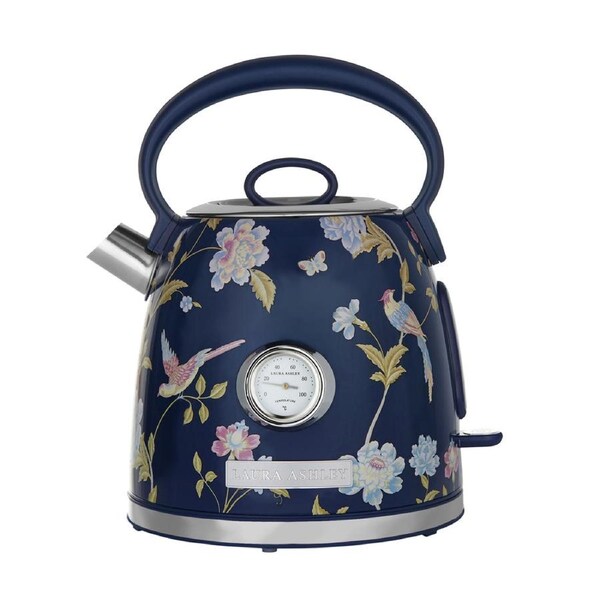 Laura Ashley Elveden Kettle w/ Tempertaure Gauge Blue/Silver 1.7L Capacity