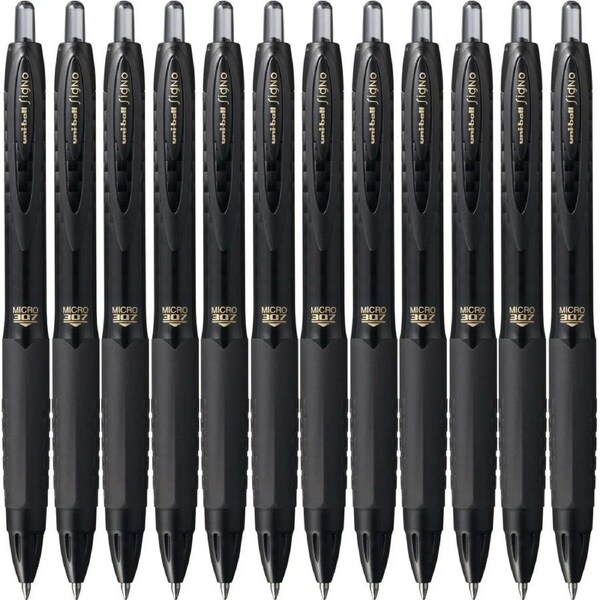 Uni-Ball UMN307 Signo Retractable Gel Ink Rollerball Pen 0.5mm Black Box 12