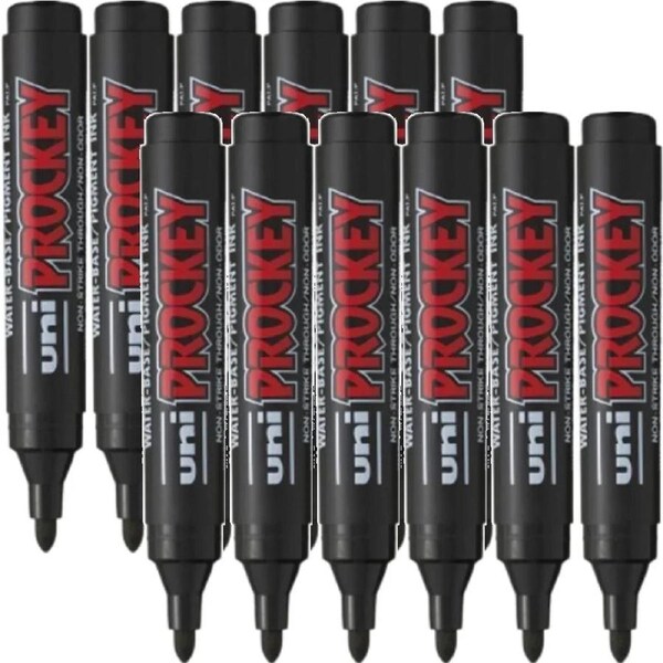 Uni-Ball PM-122 Prockey Permanent Markers Bullet 1.8mm Black Box 12