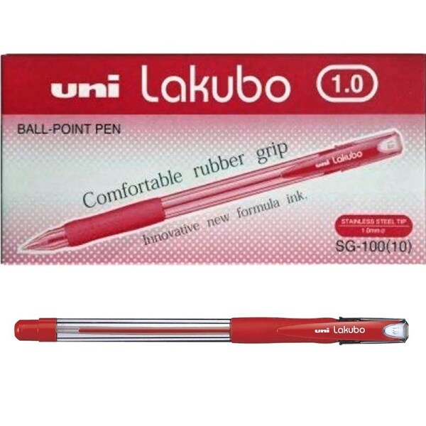 Uni-Ball Lakubo SG-100 Ballpoint Pen Medium 1.0mm Red Box 12