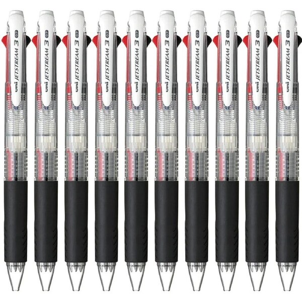 Uni-Ball JetStream Retractable Pen Rollerball 3 Colour 0.7mm Box 10
