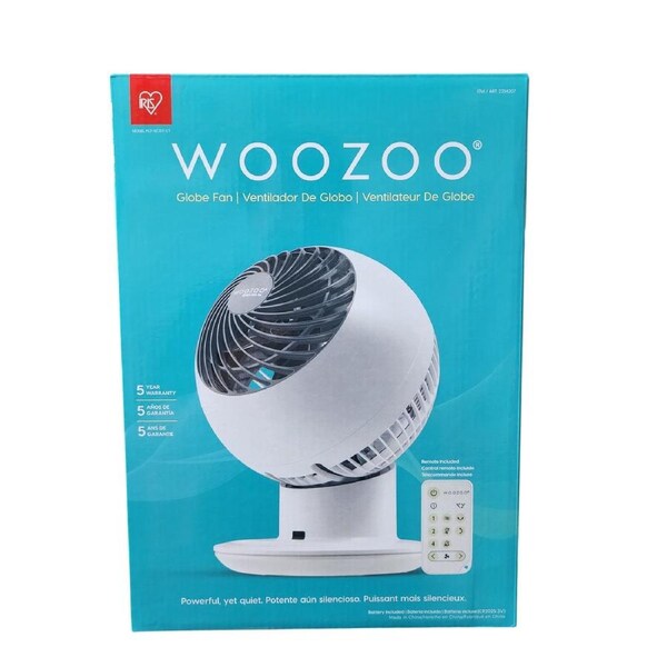 Woozoo Globe Fan Circulator Vortex 32.8 m2 Coverage Table Fan - White