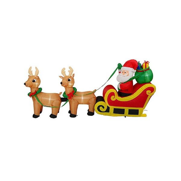 2.4m Santa, Sleigh & Reindeer Illuminated Christmas Inflatable