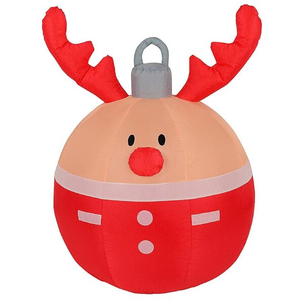 1.2m Adorable Reindeer Bauble Illuminated Christmas Inflatable